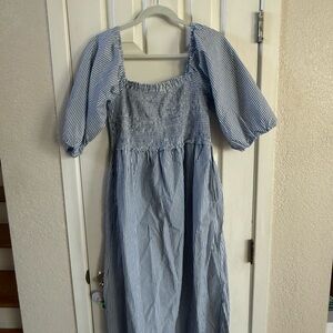 Blue Striped Maxi Dress